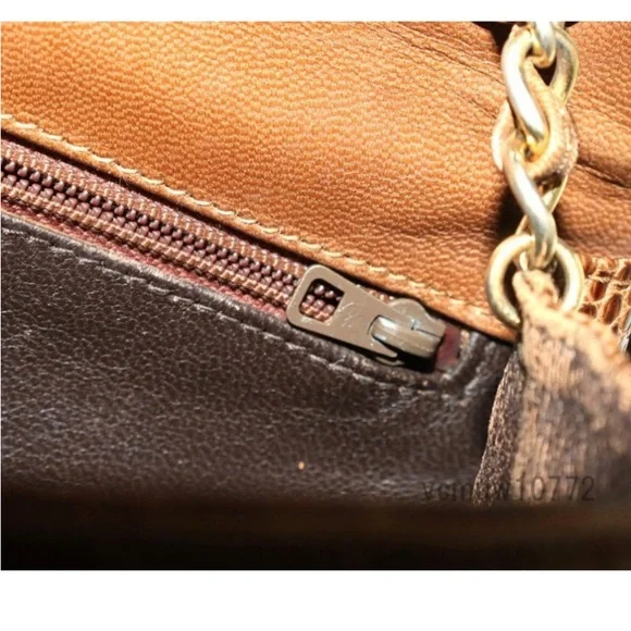 Authentic Rare  Chanel lizard chain shoulder bag - Picture 9 of 11